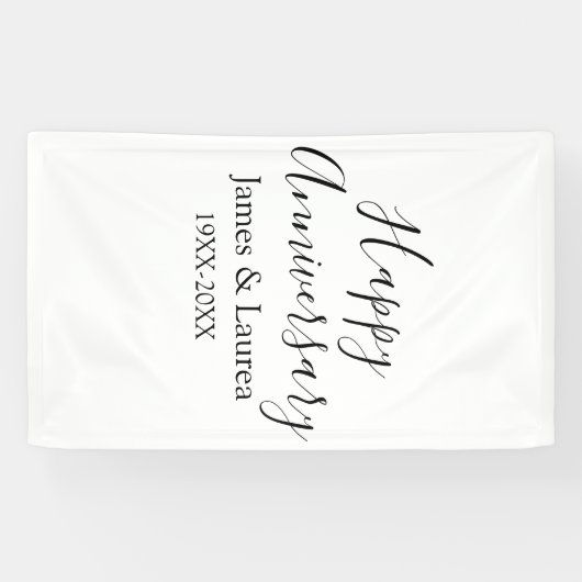 Gelukkige verjaardag trouwnaam datum jaar eenvoudi spandoek (Horizontaal)