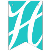 GELUKKIGE VERJAARDAG Turquoise en wit Vlaggetjes (Tweede vlag)