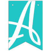 GELUKKIGE VERJAARDAG Turquoise en wit Vlaggetjes (Derde vlag)