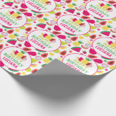 Gelukkige Verjaardag Tutti Frutti Fruit Verjaardag Cadeaupapier (Hoek)