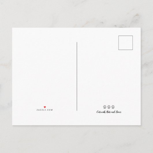 Gelukkige Verjaardag - Tuxedo Cat met Party Pet Uitnodiging Briefkaart (Achterkant)