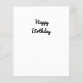 Gelukkige verjaardag. Tuxedo-kat met een roos. (Achterkant)