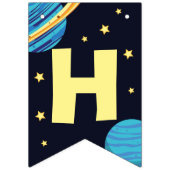 Gelukkige Verjaardag Twee de Maan Buitenste ruimte Vlaggetjes (Tweede vlag)