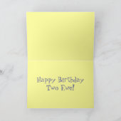 Gelukkige Verjaardag Twee Ooi! Kaart (Binnen)