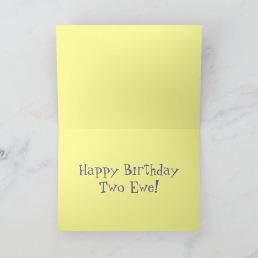 Gelukkige Verjaardag Twee Ooi! Kaart (Binnen)
