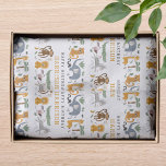 Gelukkige Verjaardag Twee Wilde Safari Dieren Pers Tissuepapier<br><div class="desc">Happy Birthday Two Wild Birthday Safari Animals Schattigee Kinder Gepersonaliseerde naam Tissue Paper beschikt over grillige giraf, olifant, leeuw, zebra, luipaard, aap, slang, krokodil, schattige en kleurrijke wilde dieren met de tekst in modern zwart en mosterd typografie script. Perfect voor jongens of meisjes, kinderen verjaardagsfeestvieringen. Ontworpen door Evco Studio. Voor...</div>