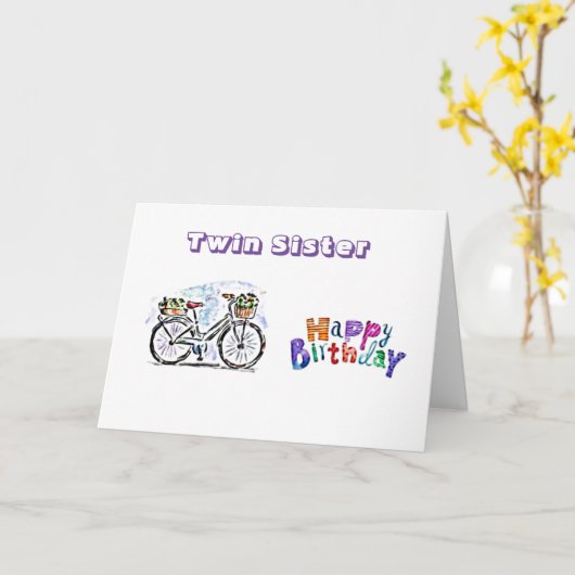 GELUKKIGE VERJAARDAG **TWEELING** GENIET VAN DE RI KAART (Gele Bloem)