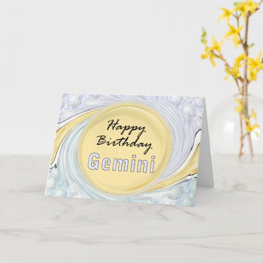 Gelukkige Verjaardag Tweeling Kaart (Gele Bloem)