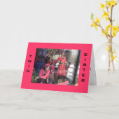 GELUKKIGE VERJAARDAG TWEELINGZUS MANNEQUIN ZEGT "S KAART (Gele Bloem)