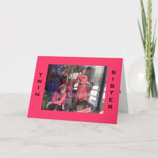 GELUKKIGE VERJAARDAG TWEELINGZUS MANNEQUIN ZEGT "S KAART (Voorkant)