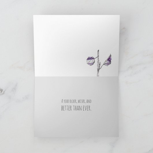 Gelukkige verjaardag Uil in boom wijzer dan ooit Kaart (Binnen)