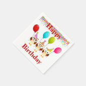 Gelukkige verjaardag uilen en ballonnen servet (Hoek)