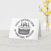 Gelukkige verjaardag uit Michigan Kaart (Gele Bloem)