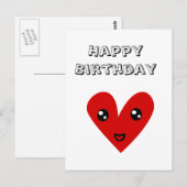 Gelukkige verjaardag uit mijn hart briefkaart (Voorkant / Achterkant)