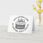 Gelukkige verjaardag uit North Carolina Kaart (Gele Bloem)