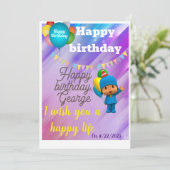 Gelukkige verjaardag Uitnodiging (Staand voorkant)