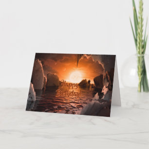 Gelukkige Verjaardag - Uitzicht van trappist-1f Kaart