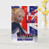 Gelukkige Verjaardag Union Jack, Elf Kaart (Gele Bloem)