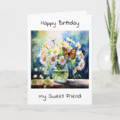 Gelukkige verjaardag | Vaas van madeliefjes Kaart (Voorkant)