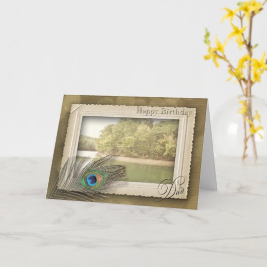 GELUKKIGE VERJAARDAG - VADER - LAKE SCENE KAART (Gele Bloem)