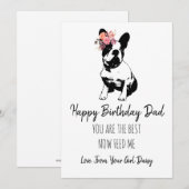 Gelukkige verjaardag vader van de hond Franse Bull Feestdagenkaart (Voorkant / Achterkant)