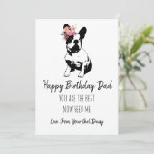 Gelukkige verjaardag vader van de hond Franse Bull Feestdagenkaart (Staand voorkant)