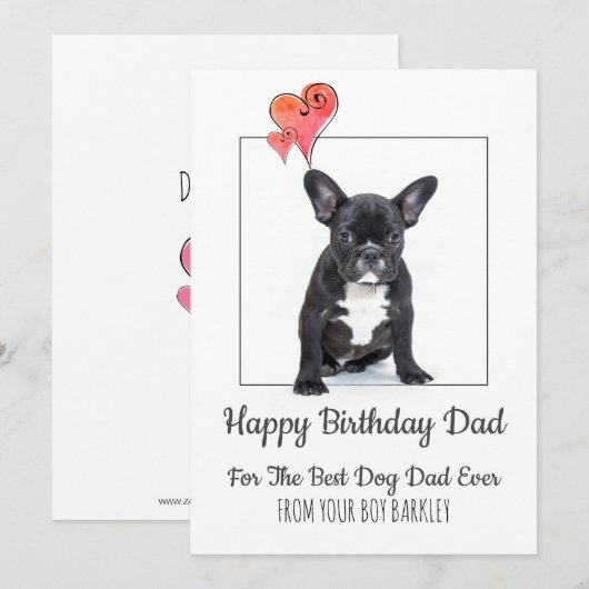 Gelukkige verjaardag vader van hond feestdagenkaart (Voorkant / Achterkant)