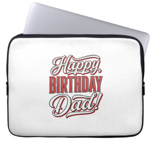 Gelukkige verjaardag Vader Vintage typografie shir Laptop Sleeve