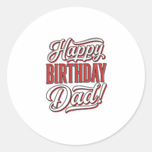 Gelukkige verjaardag Vader Vintage typografie shir Ronde Sticker
