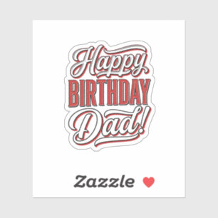 Gelukkige verjaardag Vader Vintage typografie shir Sticker