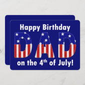 Gelukkige Verjaardag Vader Voelde Kijk 4th van Jul (Voorkant / Achterkant)