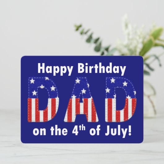 Gelukkige Verjaardag Vader Voelde Kijk 4th van Jul (Staand voorkant)