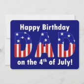 Gelukkige Verjaardag Vader Voelde Kijk 4th van Jul (Voorkant)