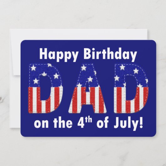 Gelukkige Verjaardag Vader Voelde Kijk 4th van Jul (Voorkant)