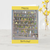 Gelukkige verjaardag van All of Us Parkieten Kaart (Gele Bloem)