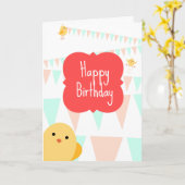 Gelukkige verjaardag van alle kuikens kaart (Gele Bloem)