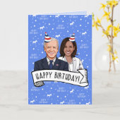 Gelukkige verjaardag van Biden Harris Kaart (Gele Bloem)