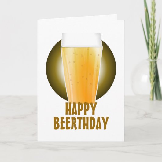 Gelukkige verjaardag van bier op feestdag kaart (Voorkant)