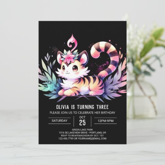 Gelukkige verjaardag van Castle Tiger Kaart (Staand voorkant)