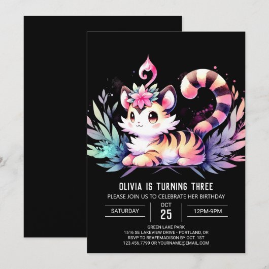 Gelukkige verjaardag van Castle Tiger Kaart (Voorkant / Achterkant)