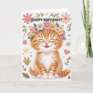 Gelukkige verjaardag van Cat Funny Schattige Kaart