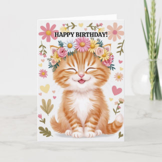 Gelukkige verjaardag van Cat Funny Schattige Kaart