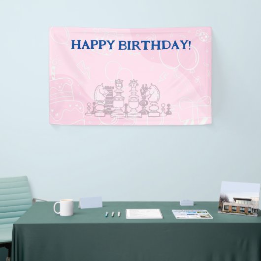 Gelukkige verjaardag van Chess Spandoek (Beurs)