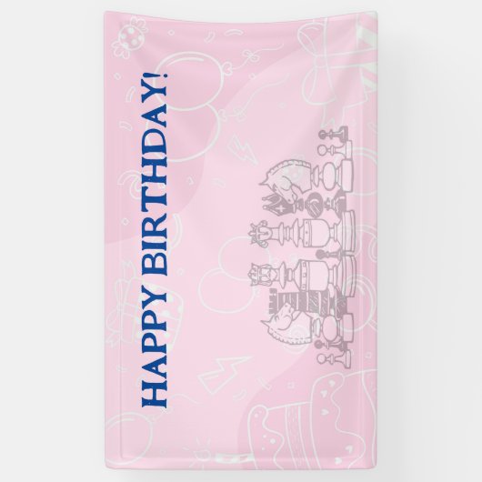 Gelukkige verjaardag van Chess Spandoek (Verticaal)