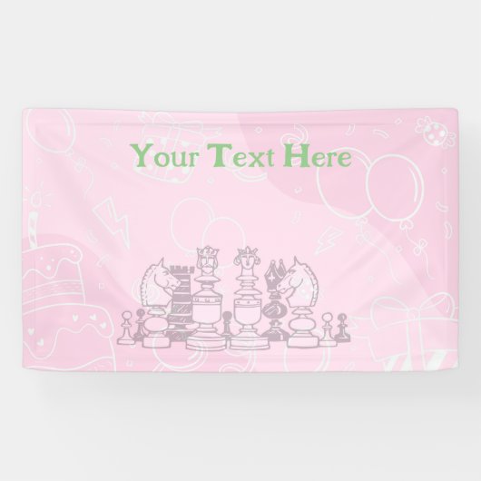 Gelukkige verjaardag van Chess Spandoek (Horizontaal)