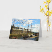 Gelukkige Verjaardag van Cornwall Charlestown Kaart (Gele Bloem)