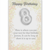 Gelukkige verjaardag van de 8-jarige sticker (Voorkant)
