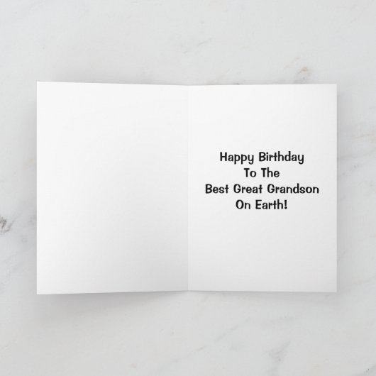 Gelukkige verjaardag van de beste achterkleinzoon  kaart (Binnen)