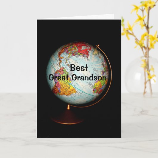 Gelukkige verjaardag van de beste achterkleinzoon  kaart (Gele Bloem)