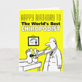 Gelukkige verjaardag van de beste chiropodist ter  kaart (Voorkant)